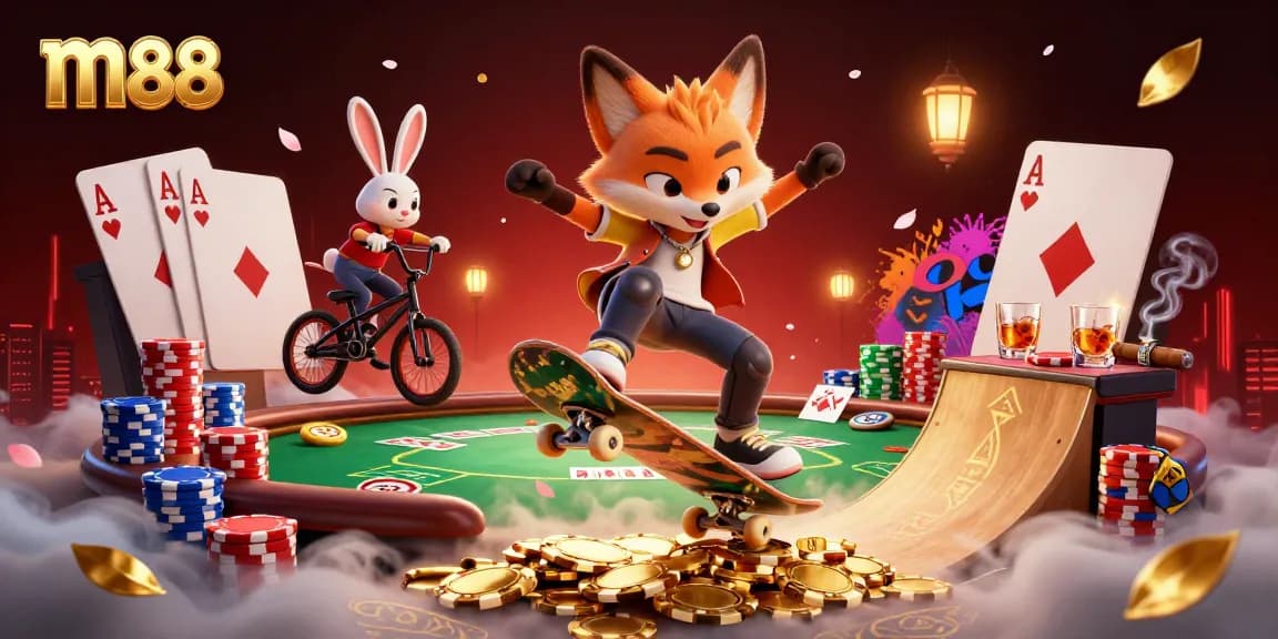 Experience thrilling gameplay at m88 with a vibrant casino scene featuring action and excitement.