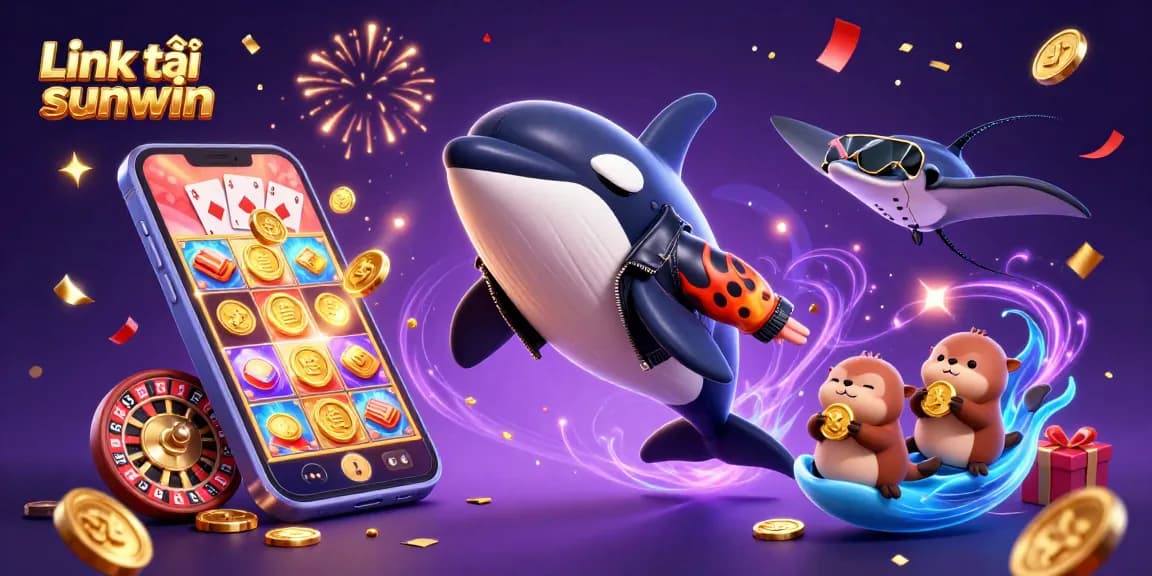 Link tải sunwin with casino excitement featuring fun sea creatures and vibrant gaming elements.