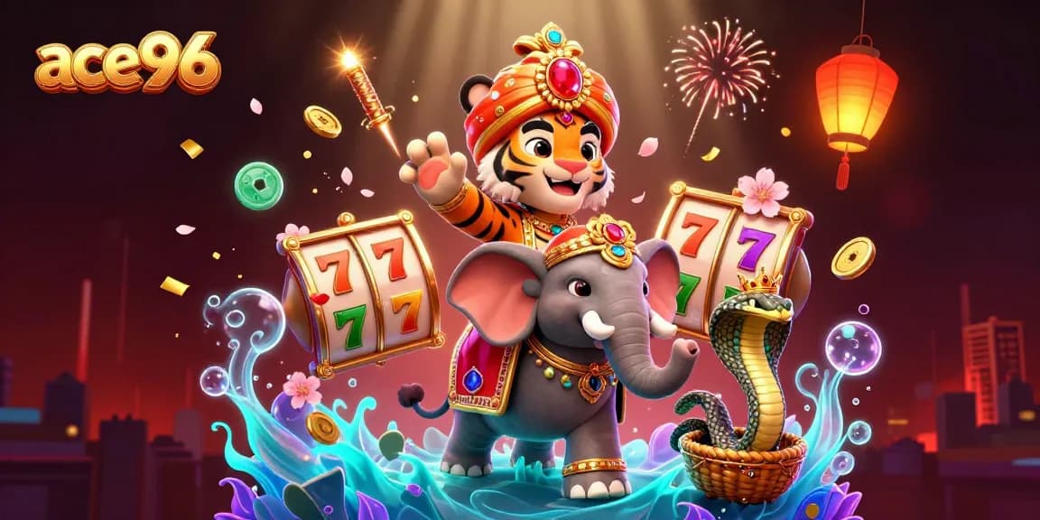 Play exciting slot games at ace96 casino with vibrant 3D characters and dynamic gaming elements.