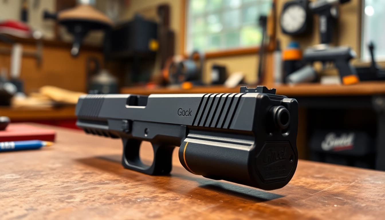 Showcasing the glock 19 gen 3 oem slide, highlighting its precision and craftsmanship.