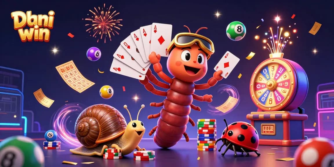 Dhani win delights players with vibrant lottery and gaming elements in a dynamic scene.