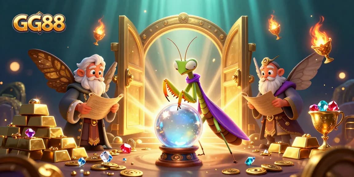 Experience the thrill of GG88's dynamic casino world, with vibrant characters and gold treasures illuminating the scene.