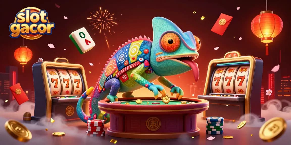 Engage with slot gacor through lucky chameleon in vibrant casino scene.