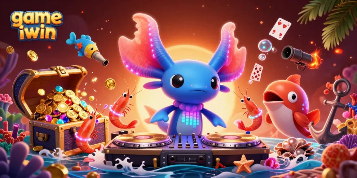 Play game iwin with a vibrant 3D underwater casino world featuring lively characters.
