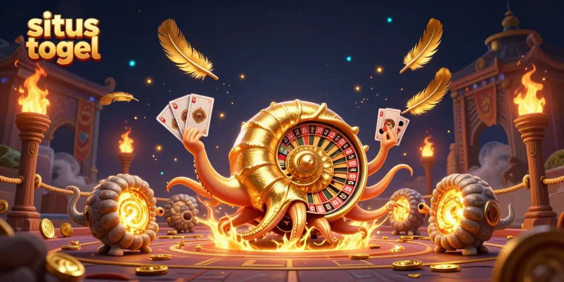 Engage in situs togel excitement with a vibrant 3D scene of an ancient nautilus roulette and glowing companions.