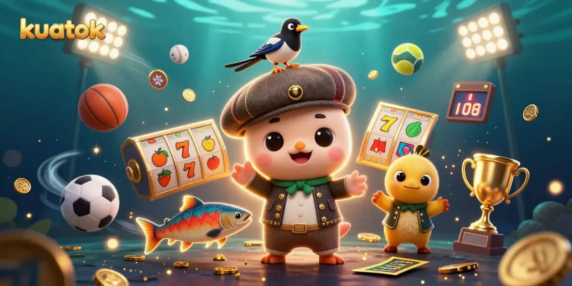 Engage with kuatoke as you spin slot reels in an enchanting casino world of lively characters.