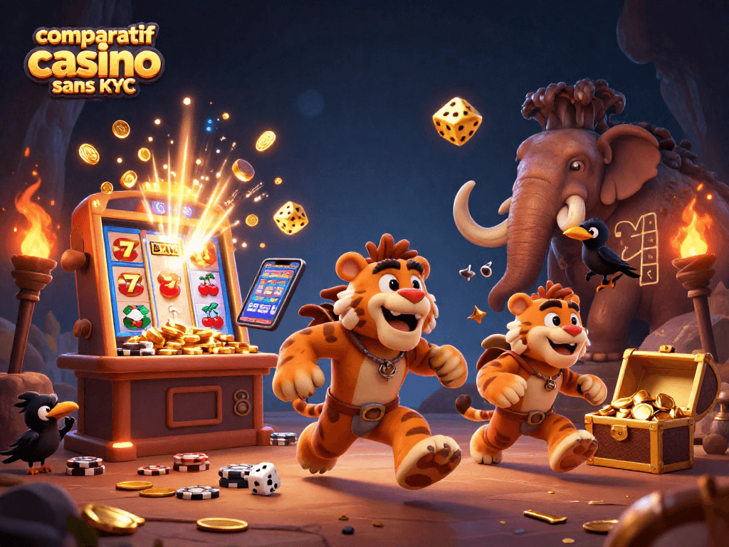 Découvrez le comparatif casino sans KYC avec des personnages animés et un jackpot explosif.