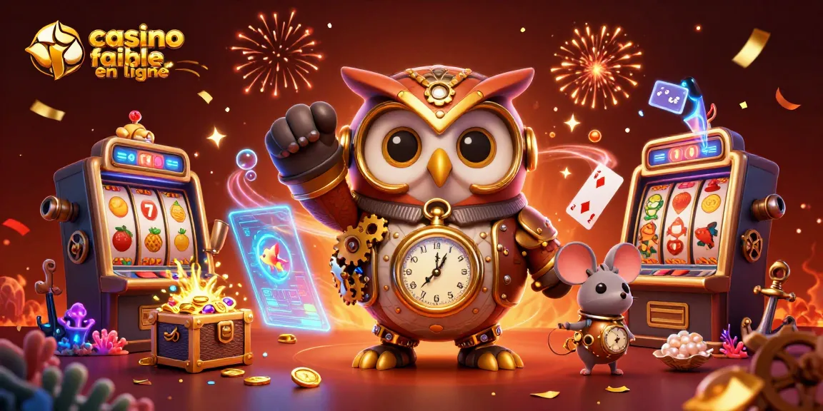 Illustration dynamique mettant en avant le casino fiable en ligne, avec des personnages et des éléments de jeu passionnants.
