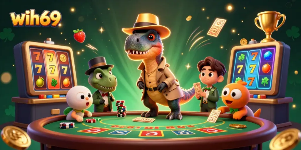 Menang di WIH69 dengan dinosaur 3D bermain di meja blackjack.
