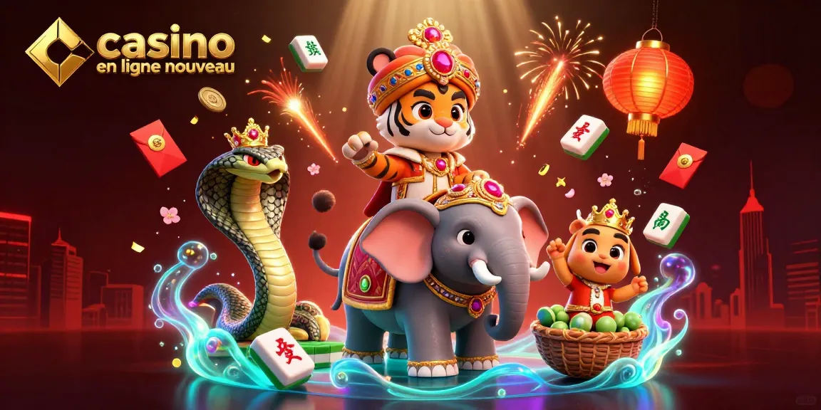Plongez dans l'univers captivant du casino en ligne nouveau avec un maharaja tigre élégant, entouré d'éléments de jeu envoûtants.