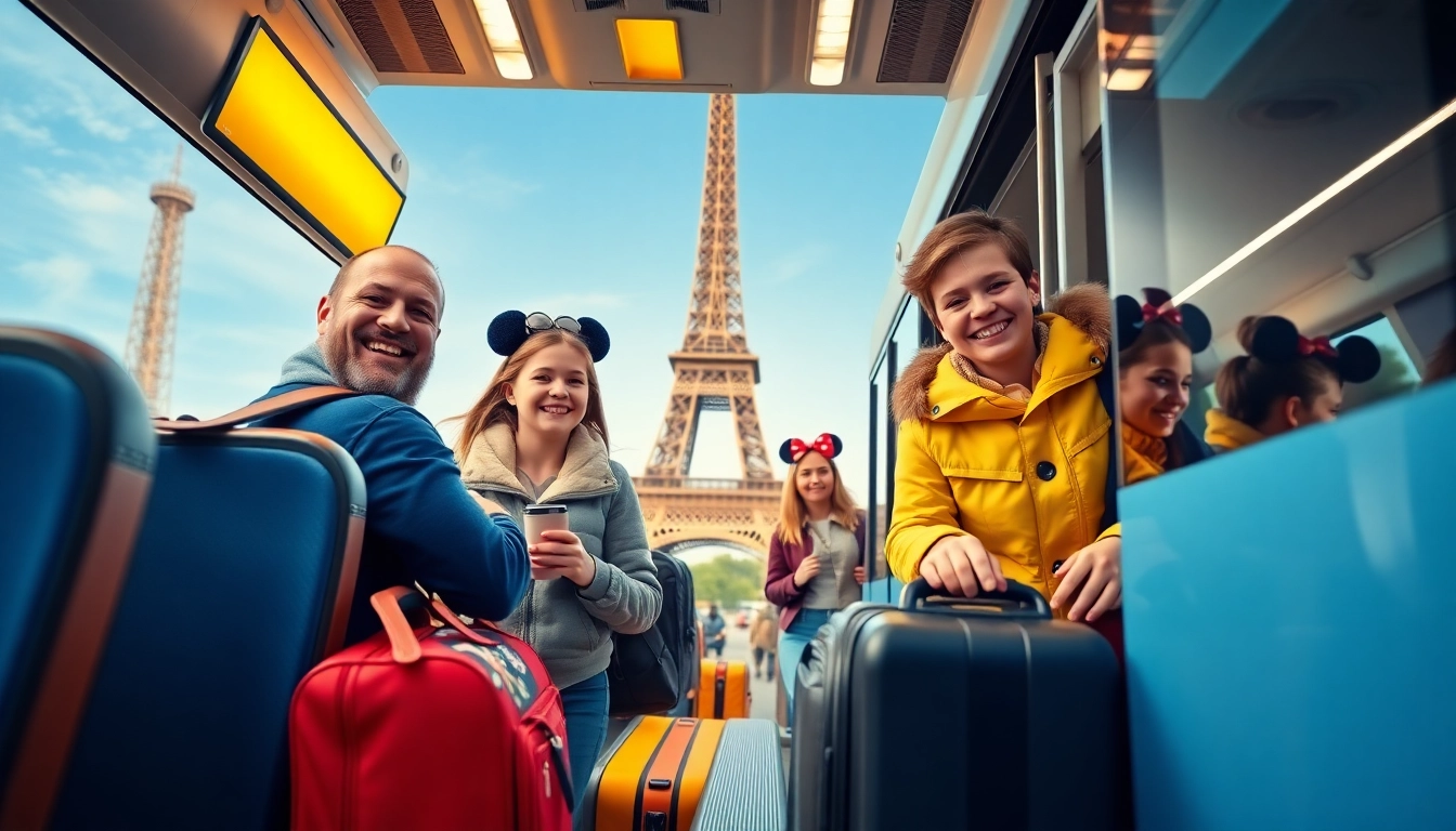 Enjoying transfers from paris airport to disneyland with a shuttle bus at Charles de Gaulle Airport.