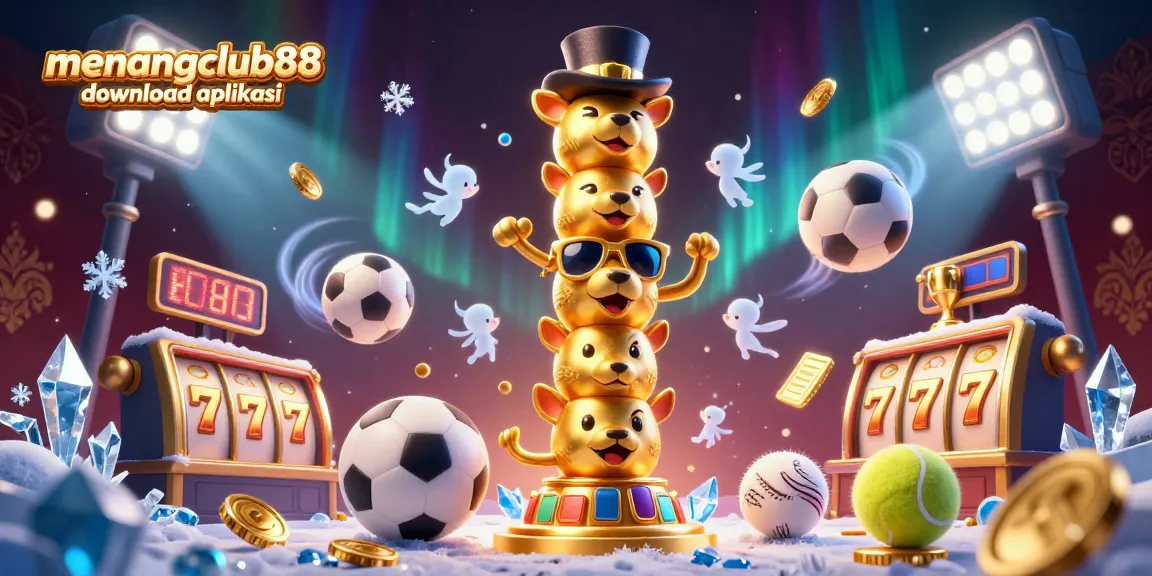 Experience the thrill of menangclub88 download aplikasi with a dynamic casino scene featuring vibrant 3D elements and characters.