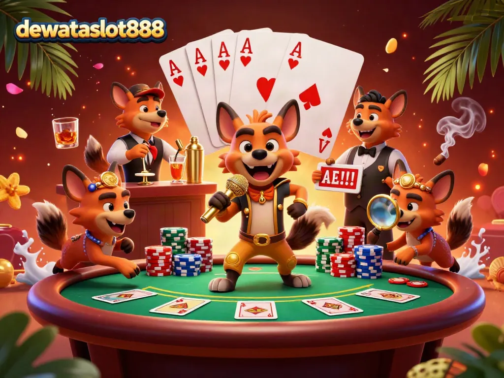 Penjudi tertawa di dewataslot888 saat menikmati komedi kasino dengan permainan poker yang mendebarkan.