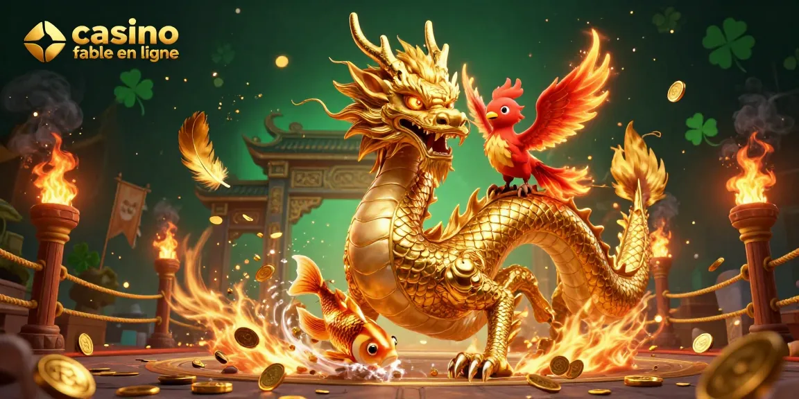 Venez découvrir un casino fiable en ligne avec des dragons, phoenix et koi dans un monde coloré.