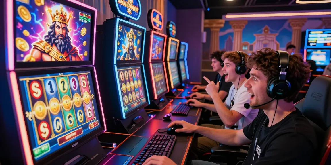 Exciting online gaming scene featuring players enjoying slot super themed around Zeus.