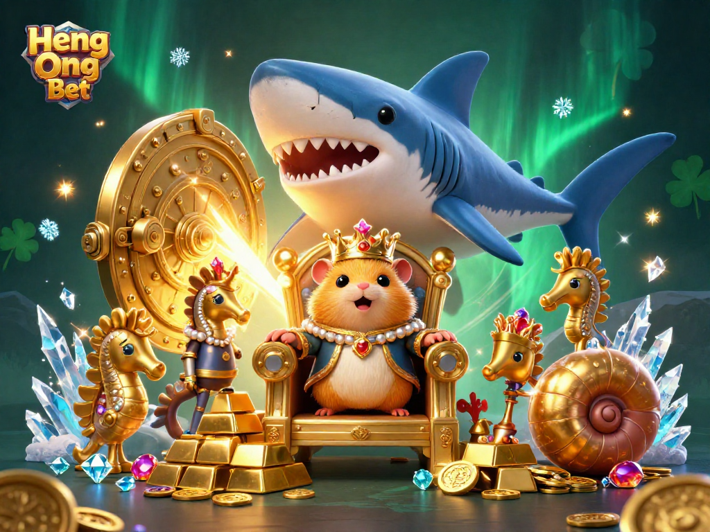 Experience the thrill of Heng Ong Bet with vibrant casino characters and dazzling treasure displays.