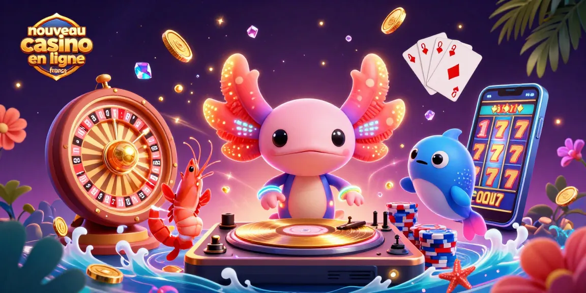 Jouer dans un nouveau casino en ligne France avec une scène vibrant de personnages colorés et de gains