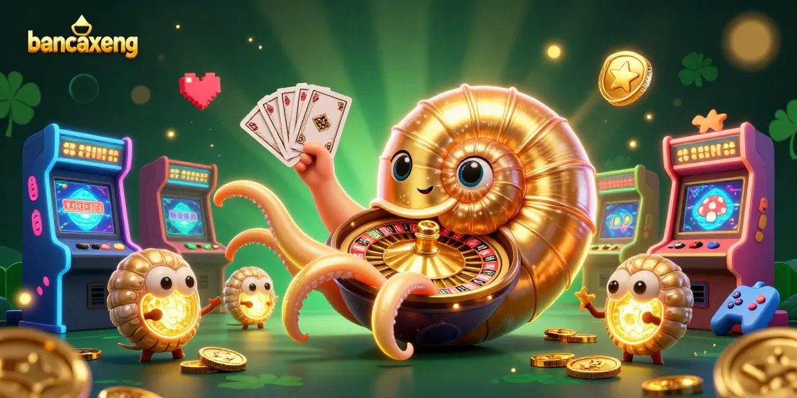 Battling in bancaxeng with a giant nautilus and glowing companions in a vibrant casino scene.