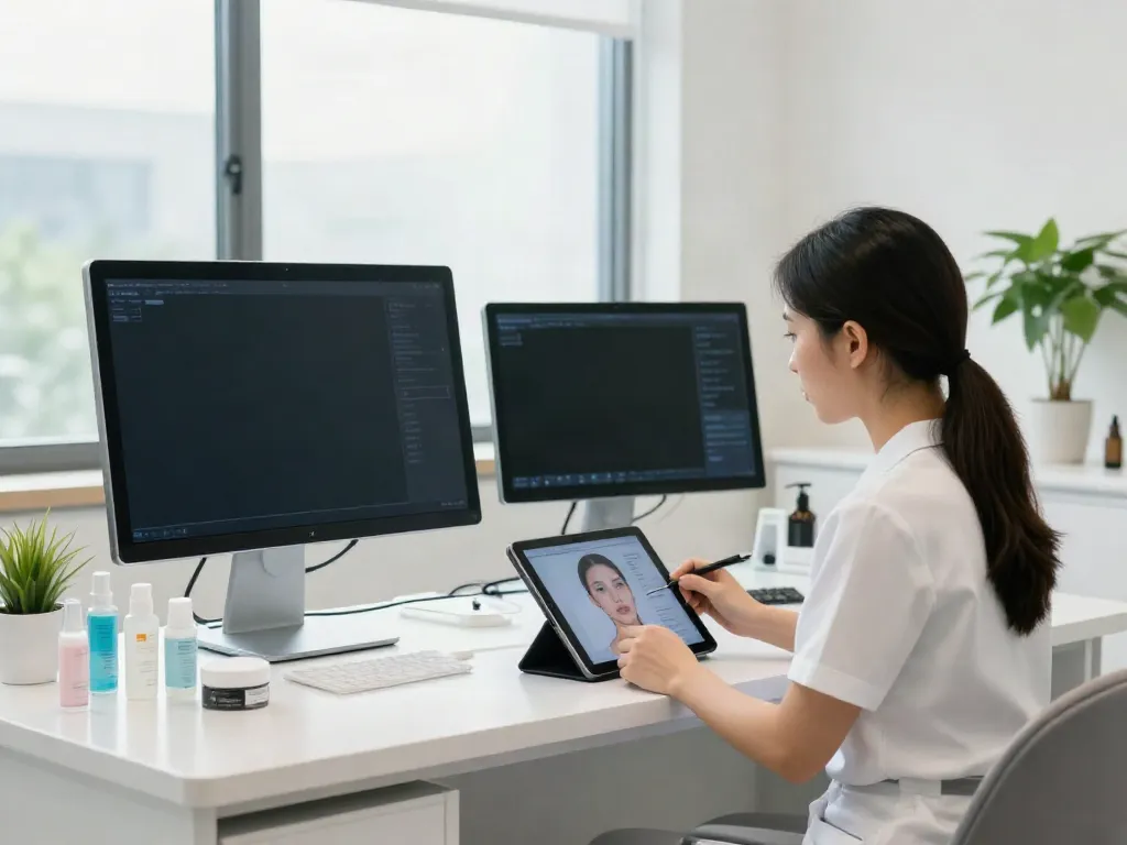 Choosing Alternatives to QOVES in a bright skincare consultation setting.
