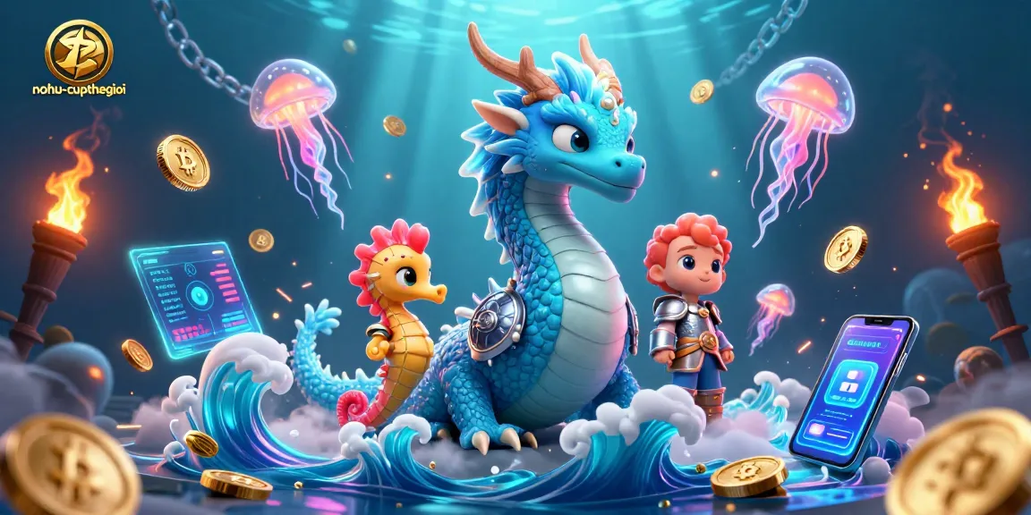Nohu-cupthegioi showcases an azure water dragon and seahorse knight in an action-packed underwater casino scene.